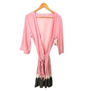 Insomniax Pink and Gray Women's Robe Size XL